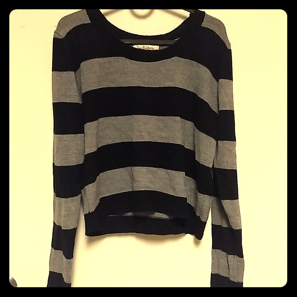crop striped sweater